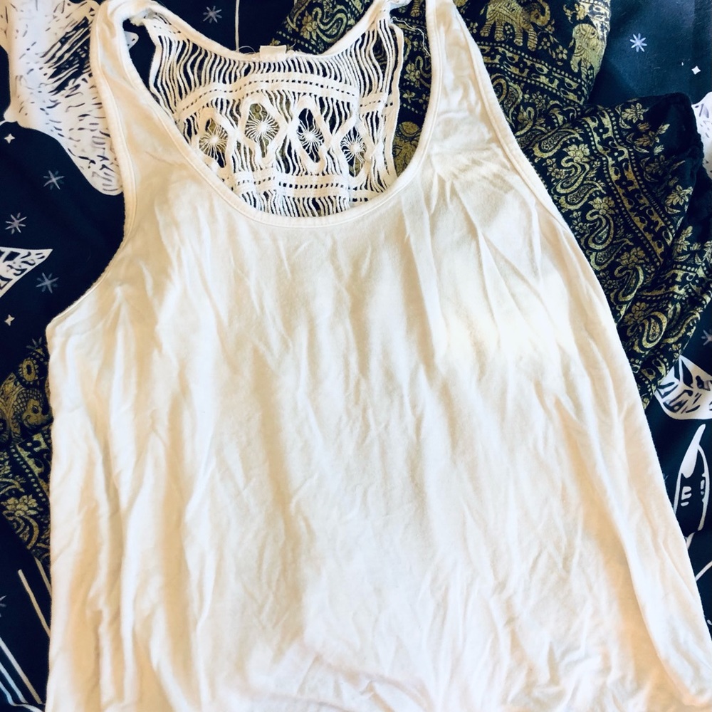 Garage macrame back crop top